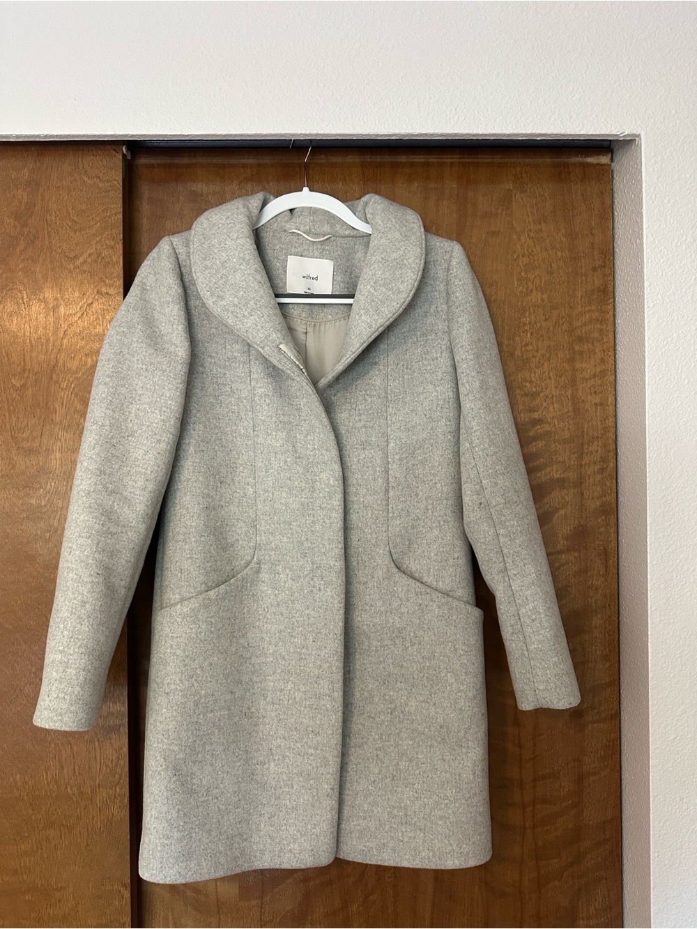 Aritzia (Wilfred) Grey Cocoon Coat XS - Picture 2 of 5